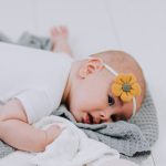 Elastični najlon trak za lase Yellow Flower